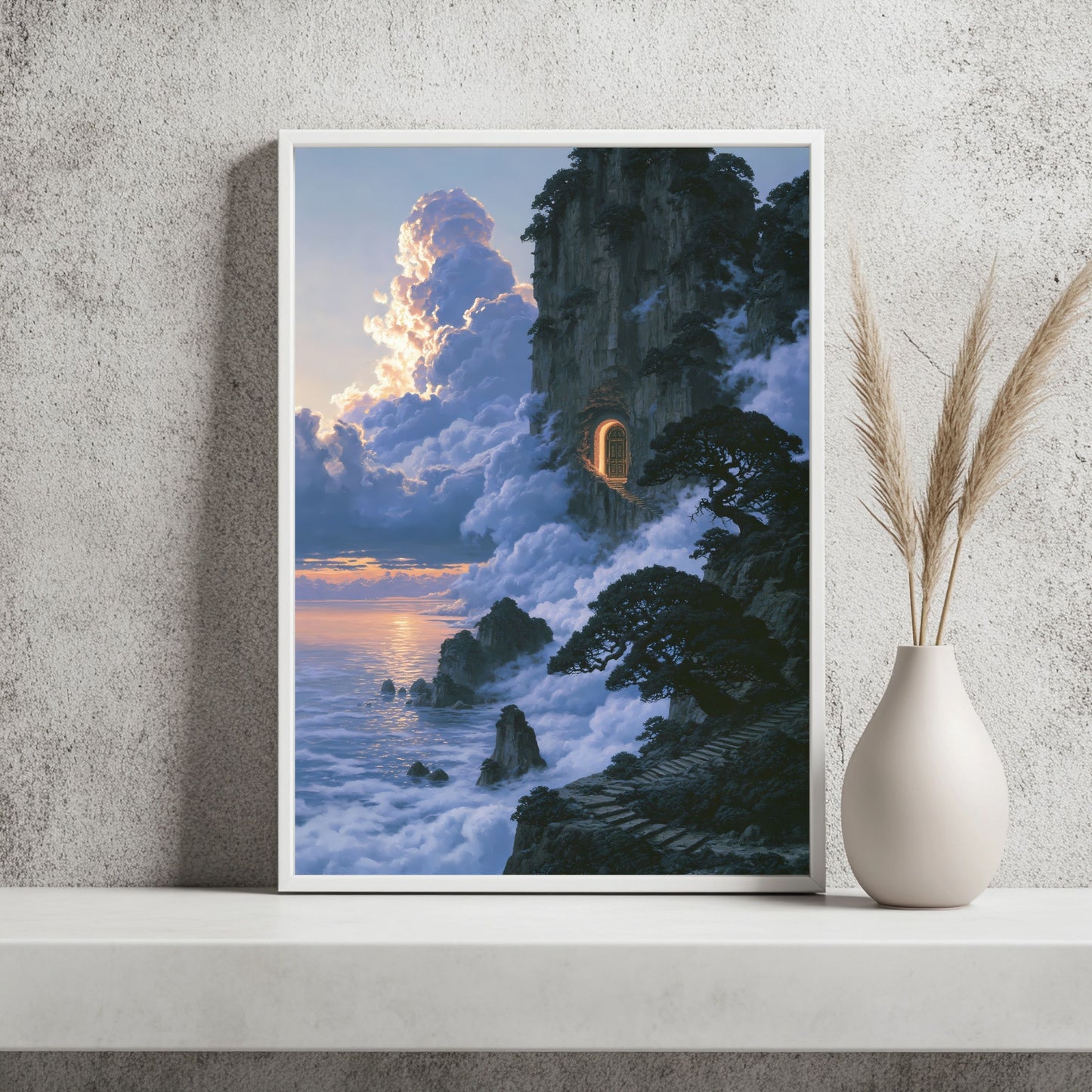 Tür in der Wolkenklippe Poster – Raumansicht 2