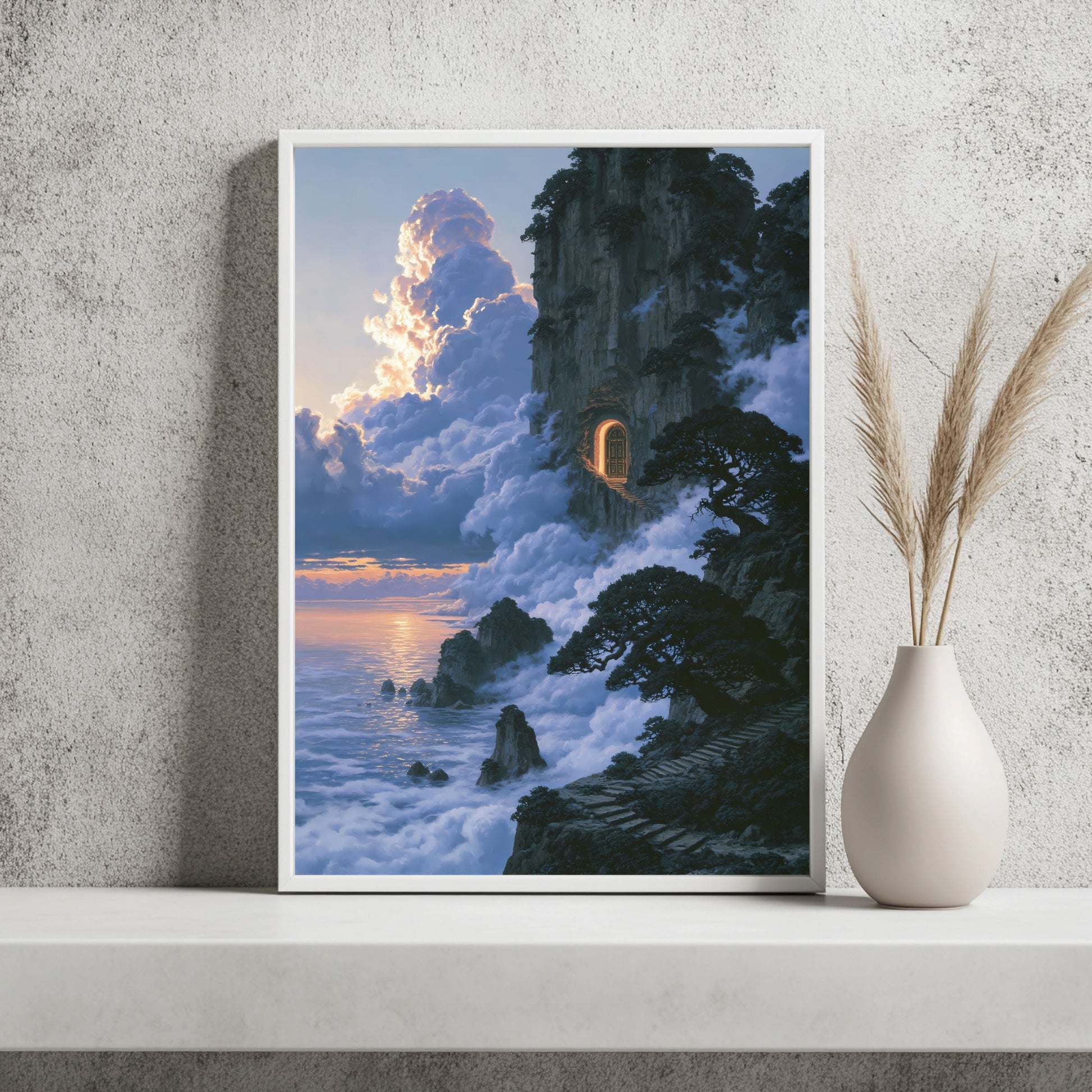 Tür in der Wolkenklippe Poster – Raumansicht 2