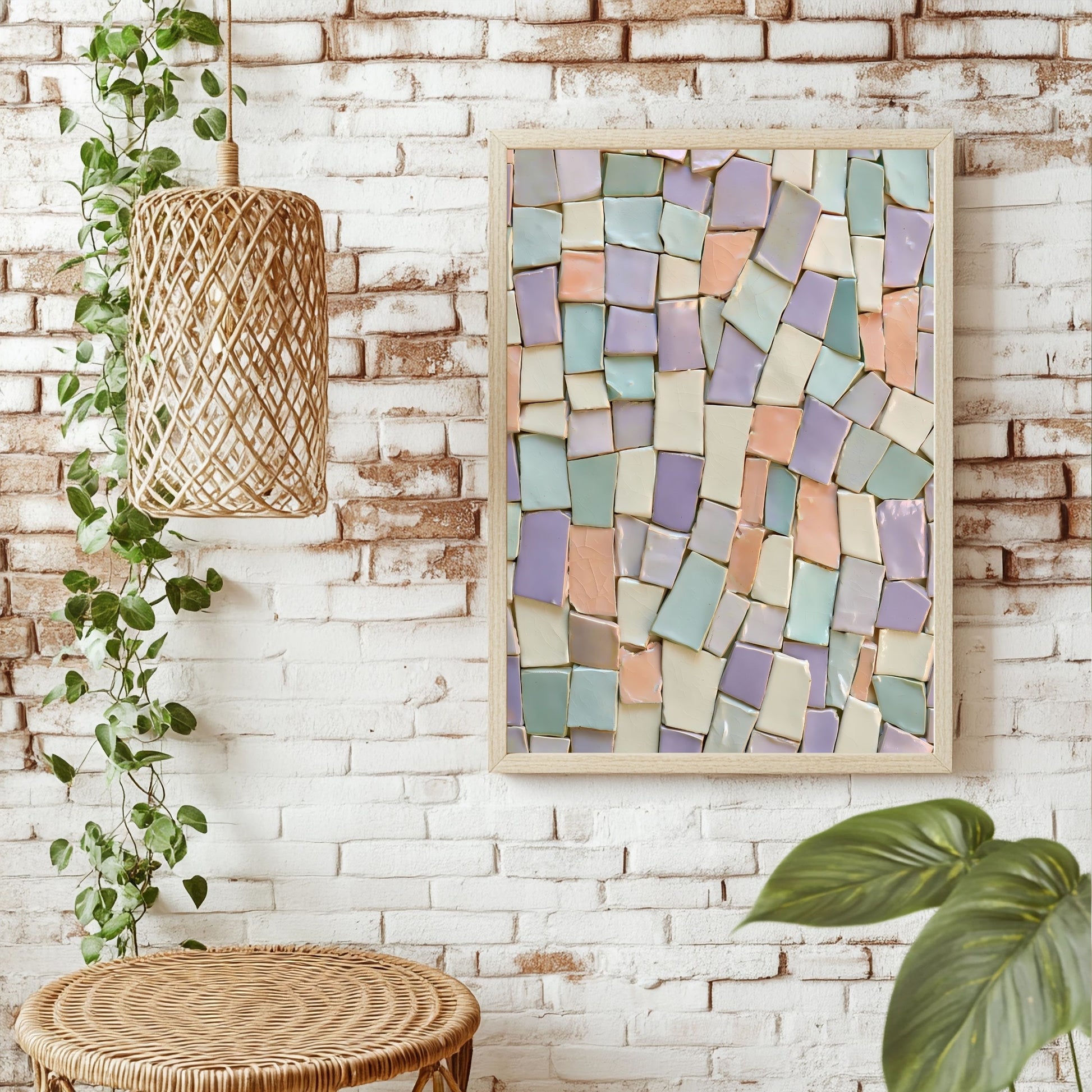 Pastell-Mosaik Poster – Raumansicht 1