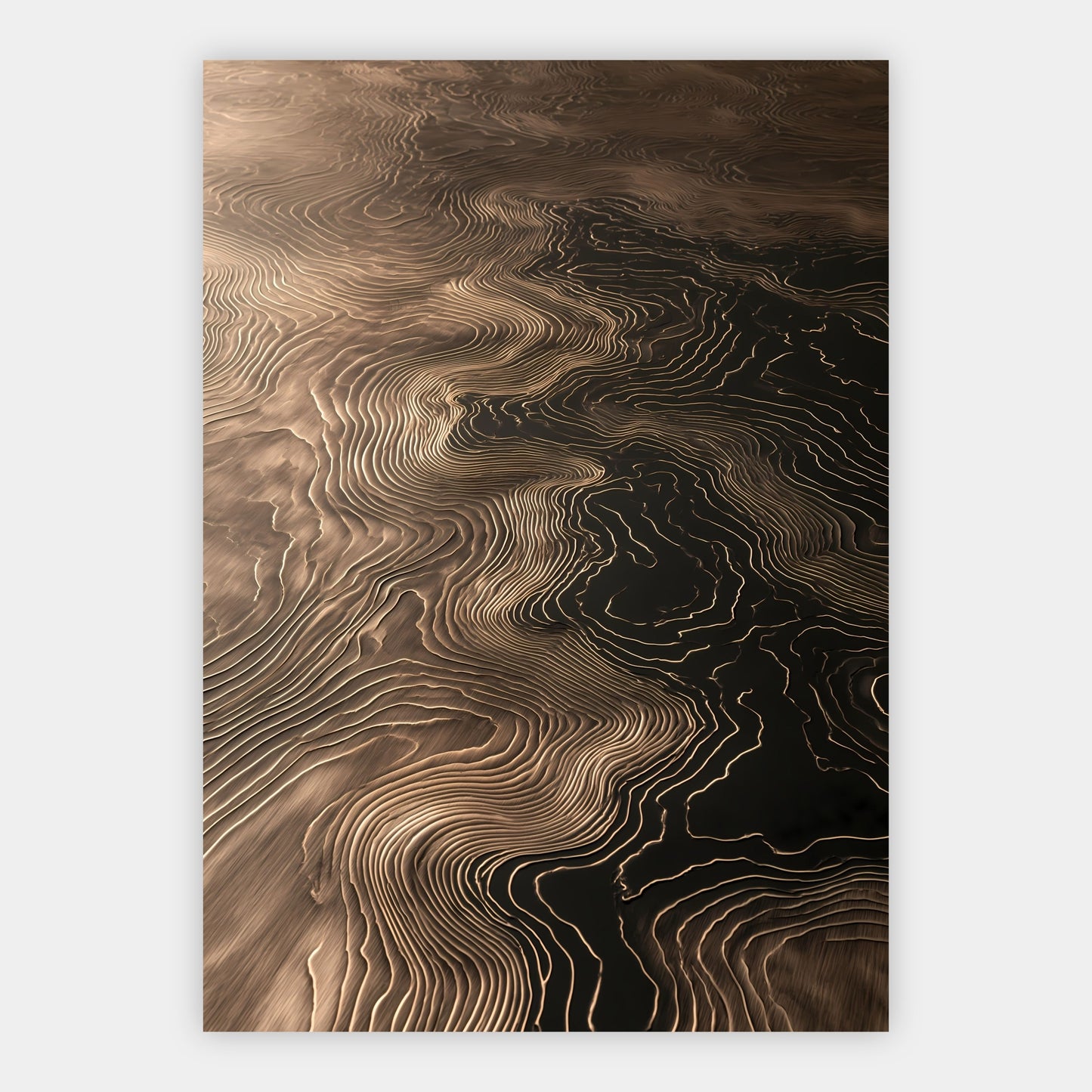 Topografische Metalllinien Poster – Freisteller