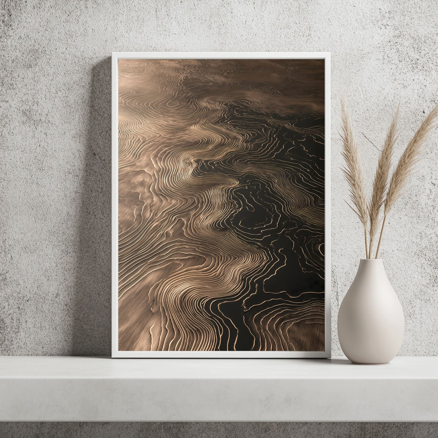 Topografische Metalllinien Poster – Raumansicht 2