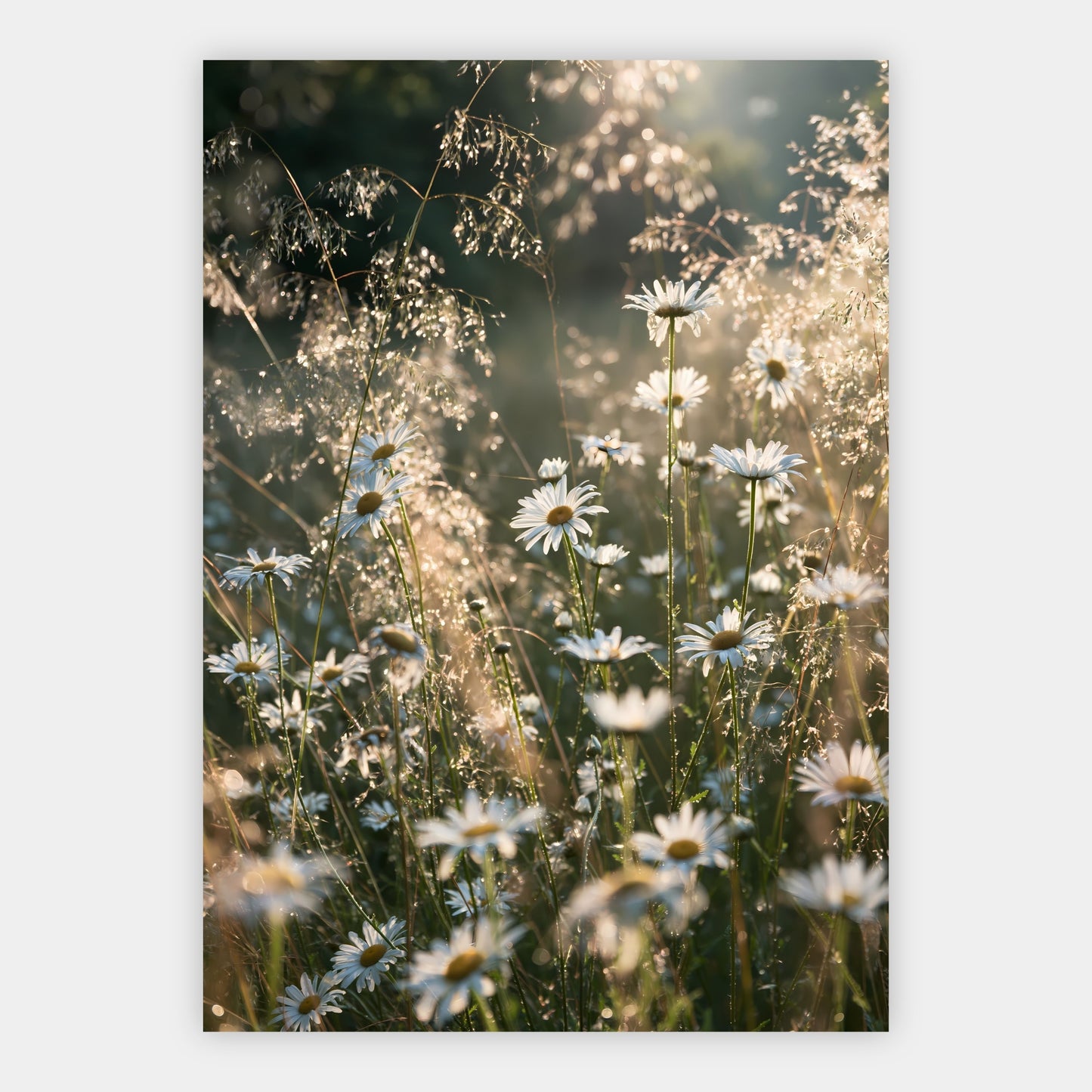 Wilde Wiese im Gegenlicht Poster – Freisteller