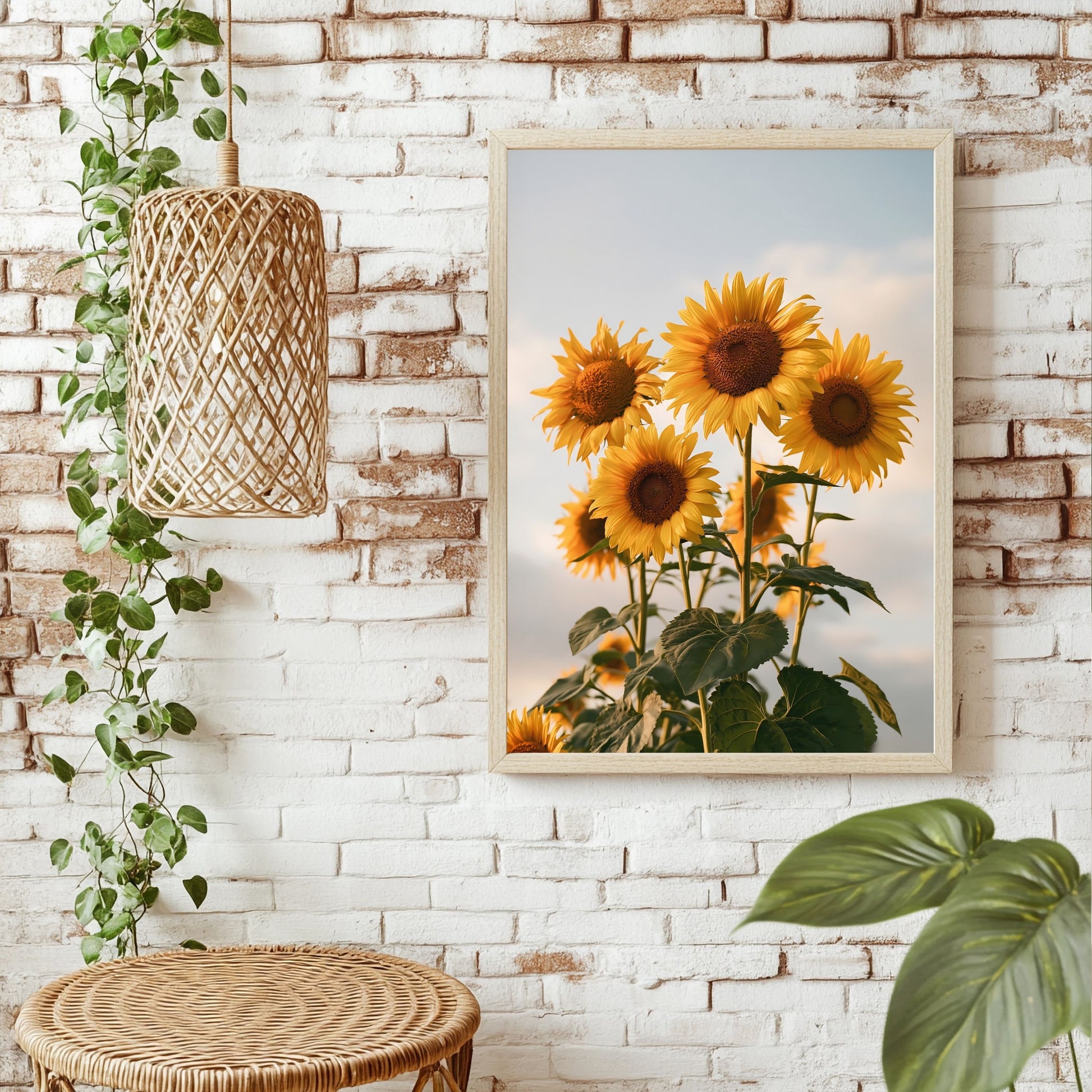 Sonnenblumenfeld modern Poster – Raumansicht 1