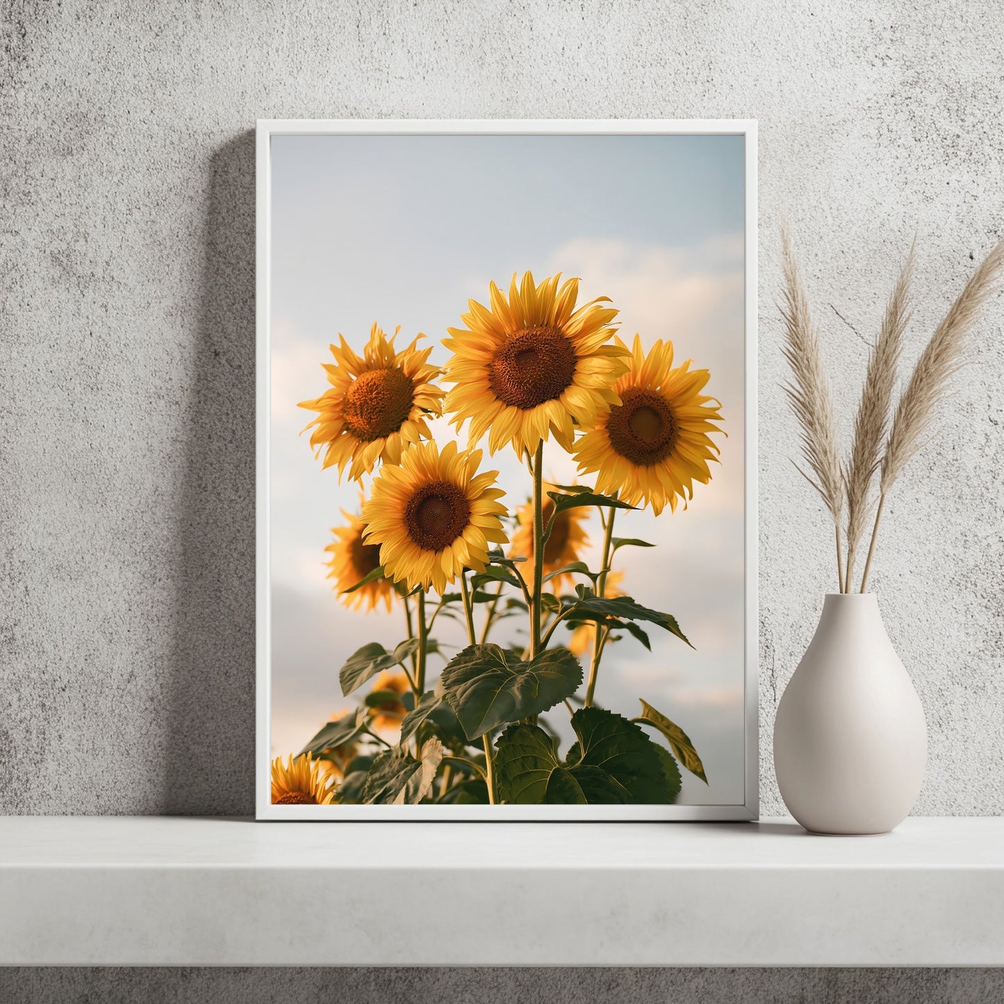 Sonnenblumenfeld modern Poster – Raumansicht 2