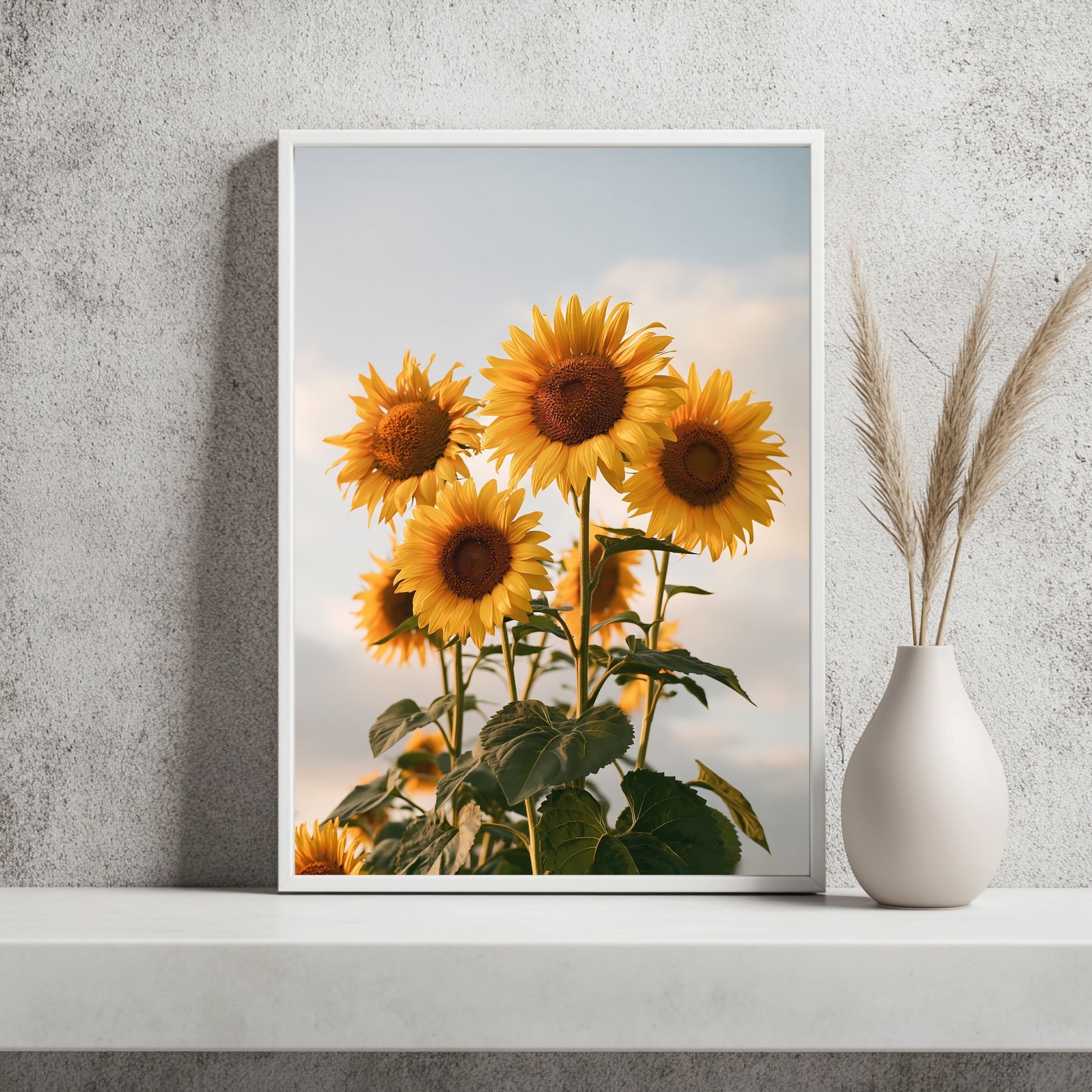 Sonnenblumenfeld modern Poster – Raumansicht 2