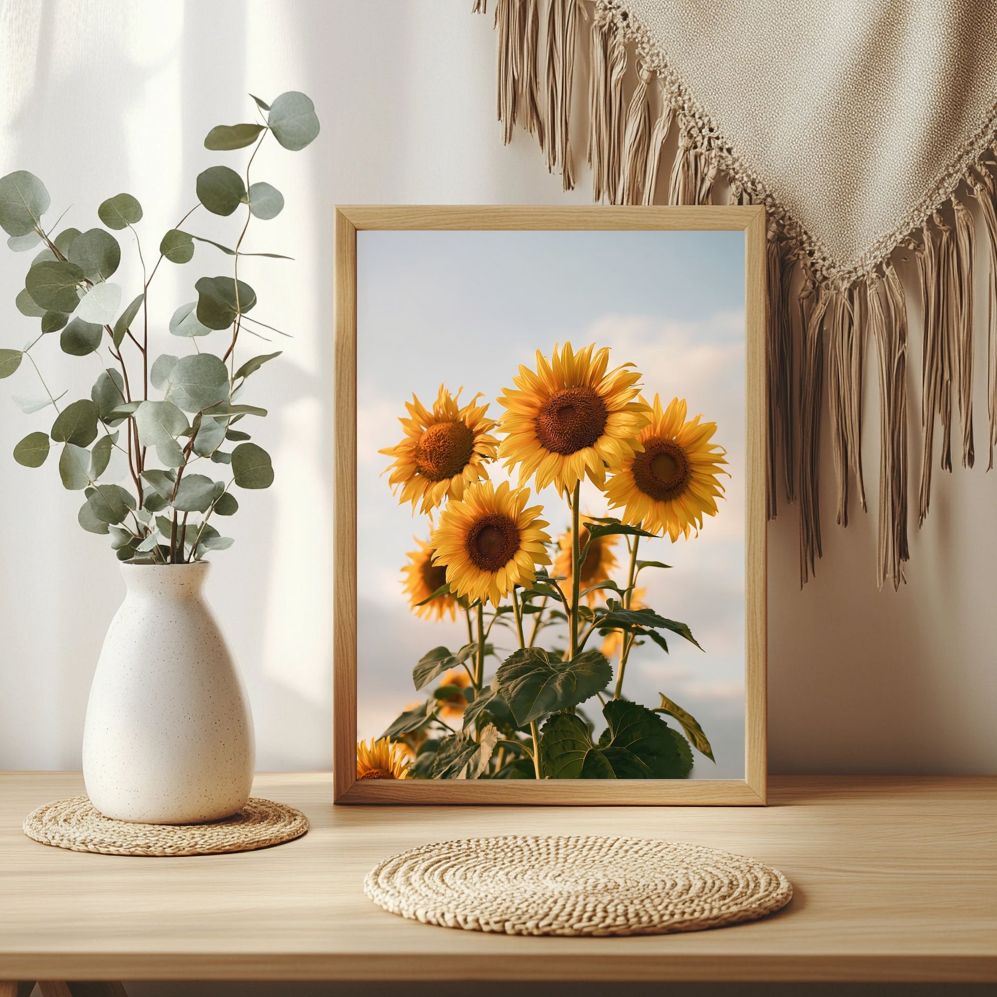 Sonnenblumenfeld modern Poster – Raumansicht 3