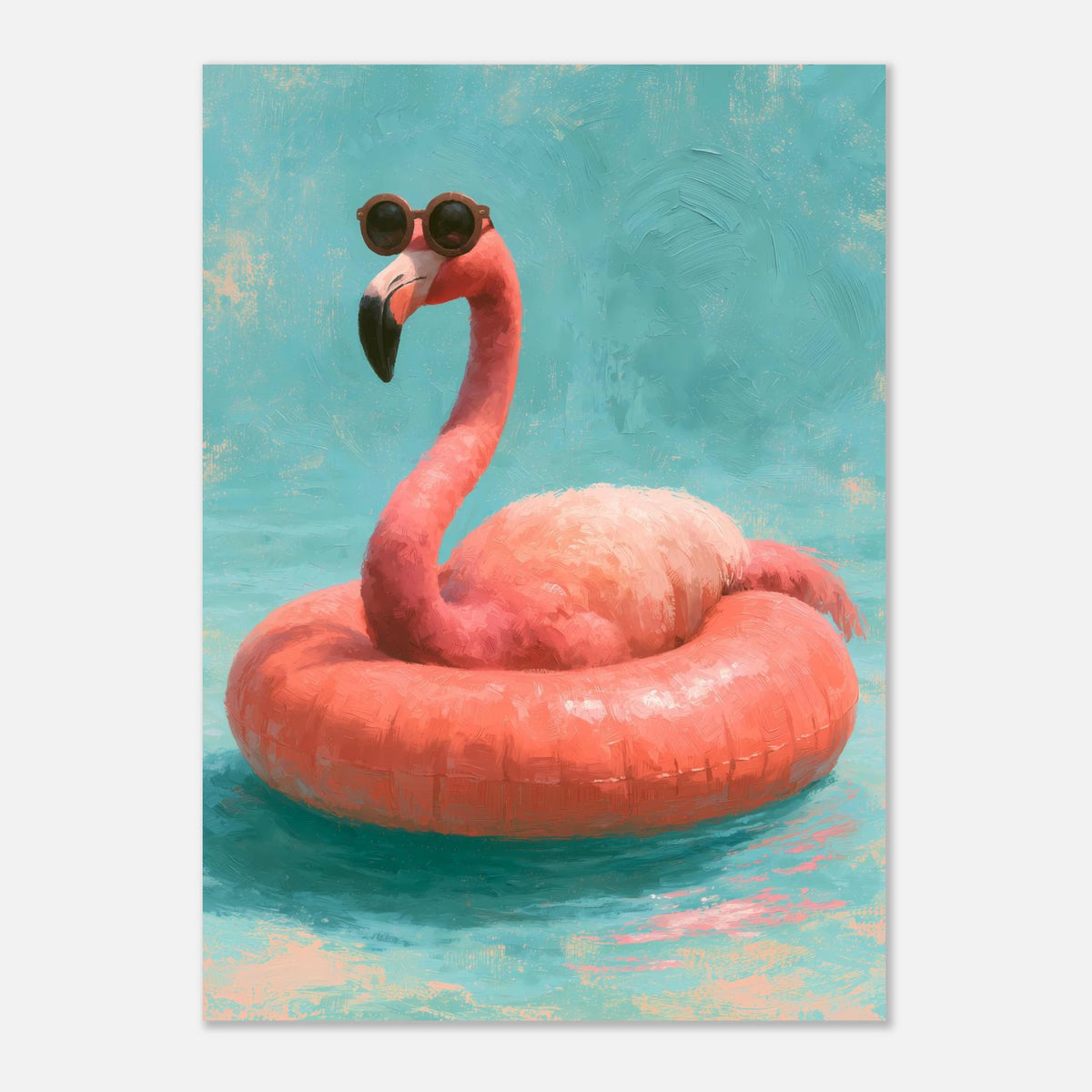 Flamingo Sonnenbrille Schwimmring Poster – Produktansicht 4