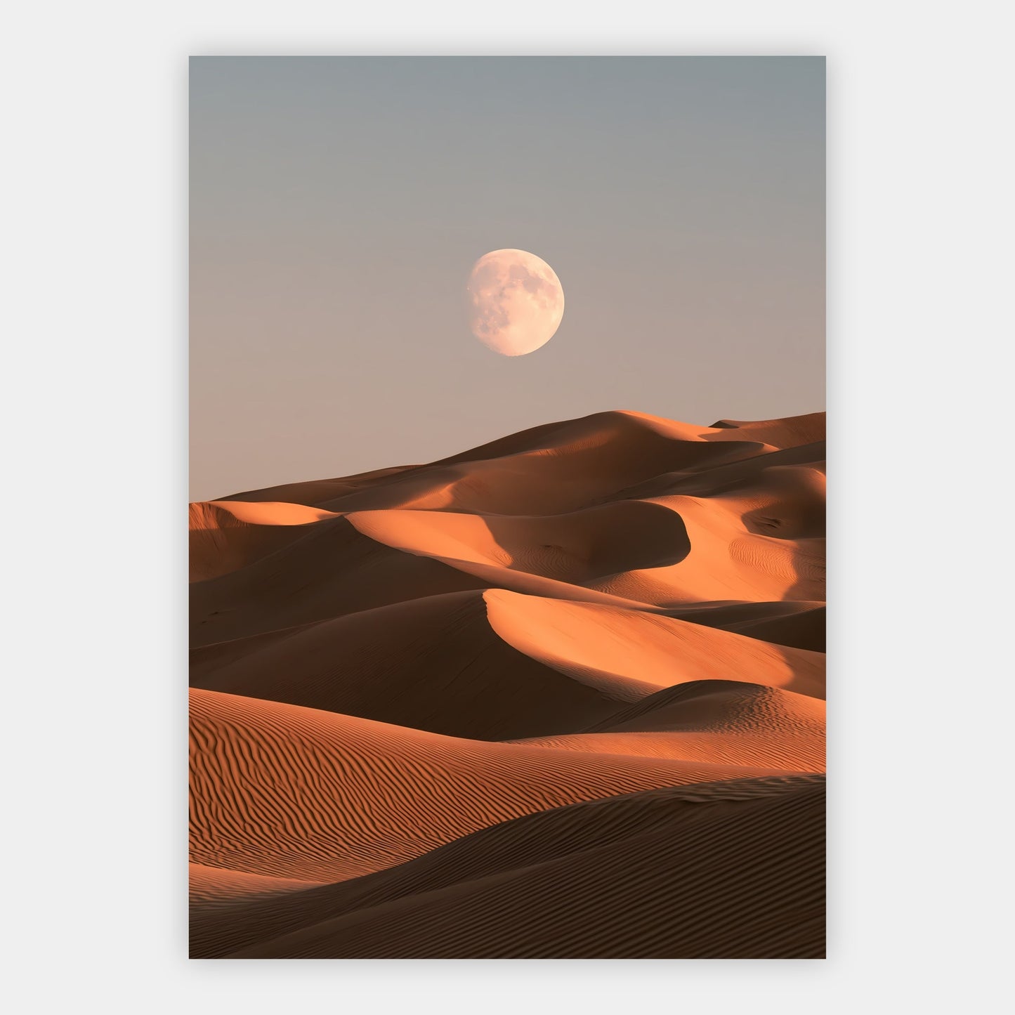 Wüste mit Mond Poster – Freisteller