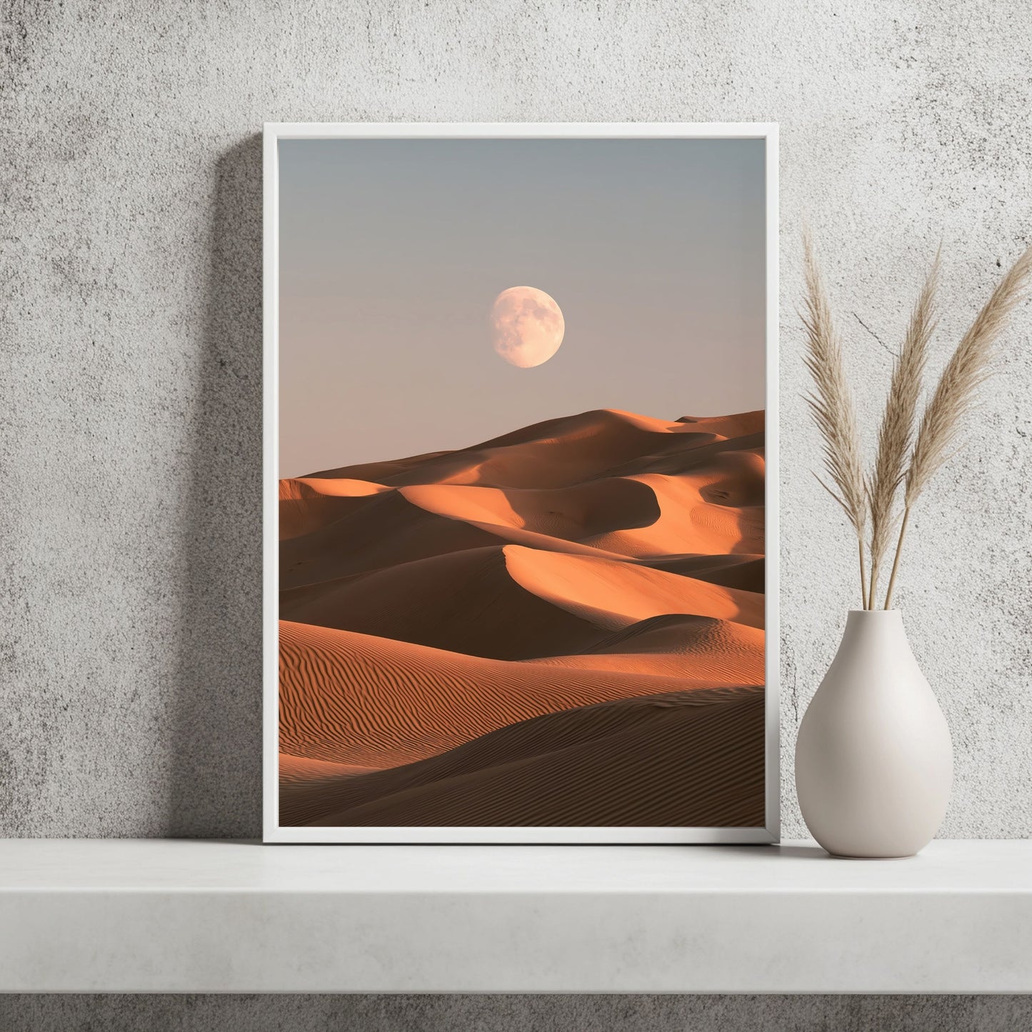 Wüste mit Mond Poster – Raumansicht 2