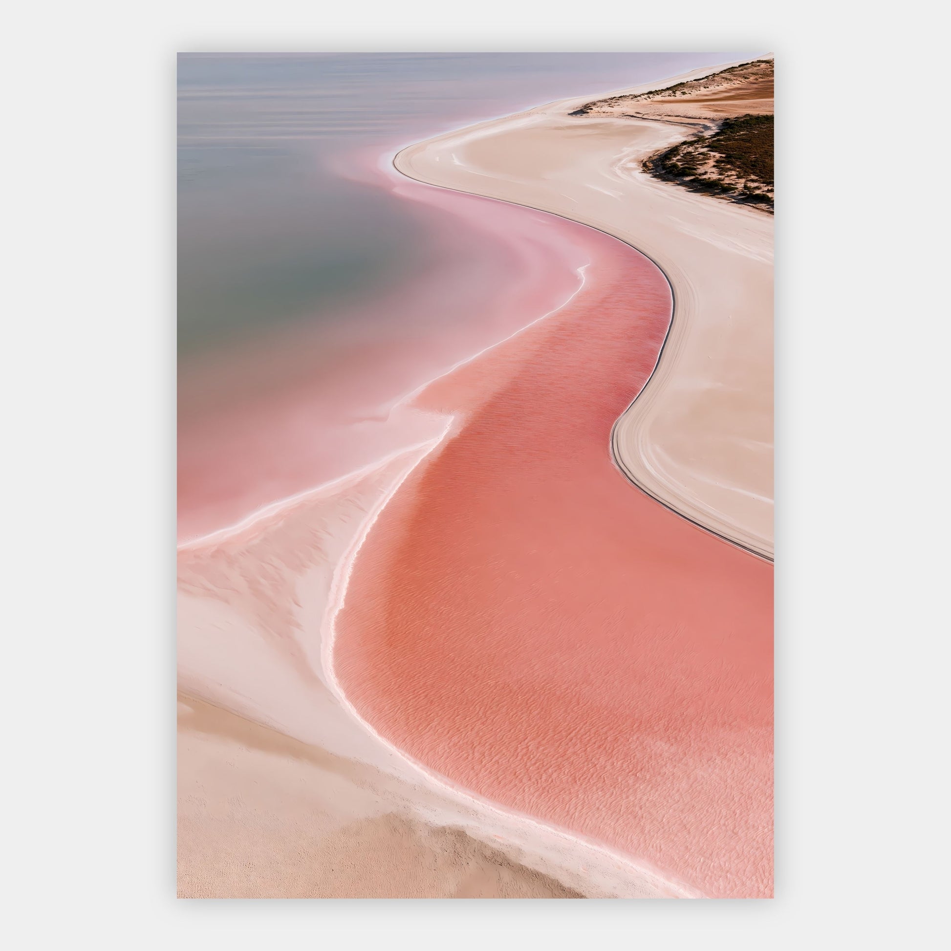 Rosa Salzsee von oben Poster – Freisteller