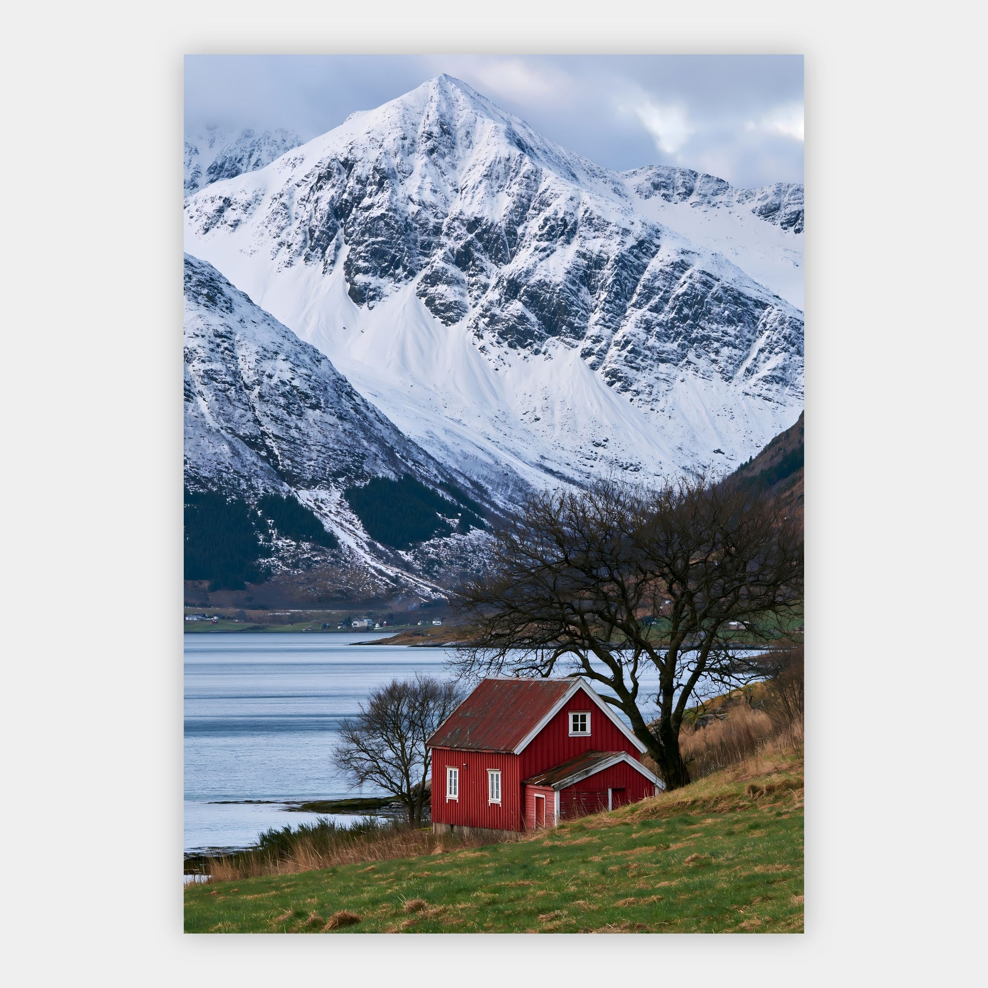 Nordische rote Hütte Poster – Freisteller