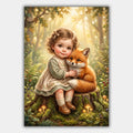 Mädchenzimmer Kind mit Fuchs Poster – Produktansicht 1