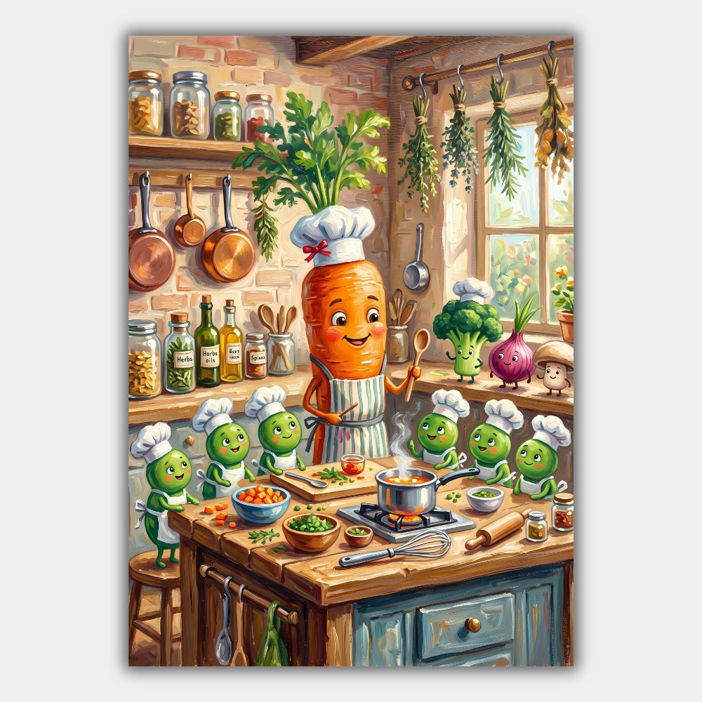 Karotte Koch Lustig Gemüse Poster – Produktansicht 1
