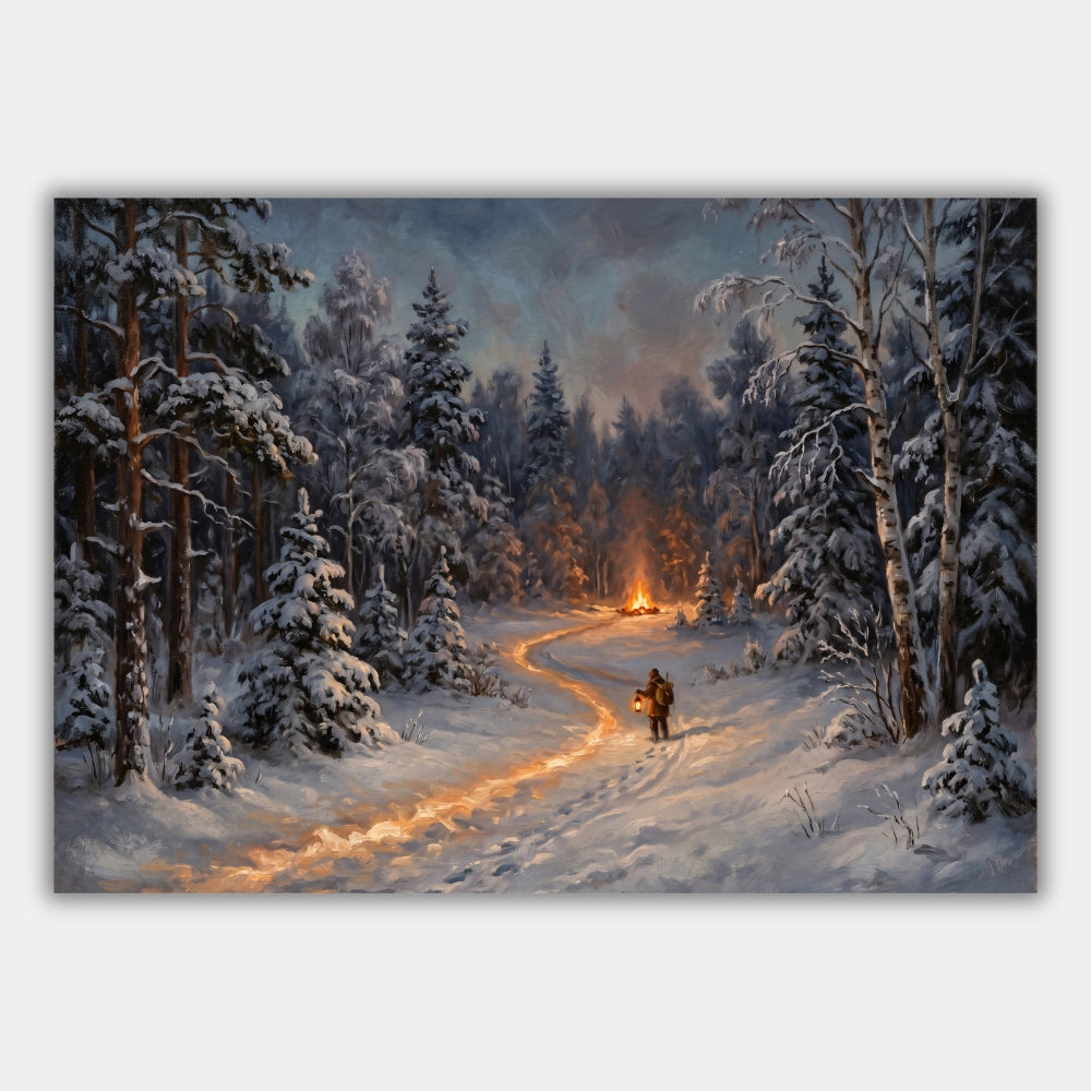 Winterwald Schneelandschaft Poster – Produktansicht 1
