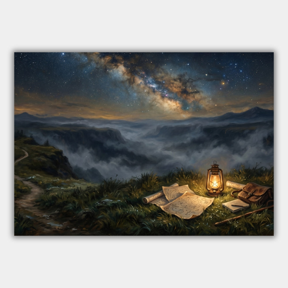 Sternenhimmel Berge Poster – Produktansicht 1