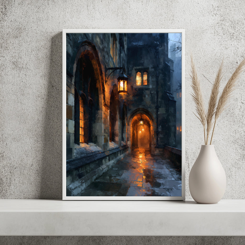 Korridor mit Laternenlicht Poster – Produktansicht 2