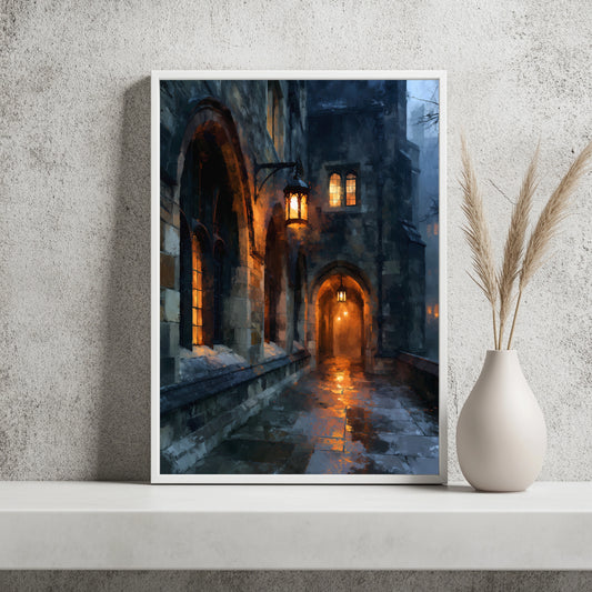Korridor mit Laternenlicht Poster – Produktansicht 2