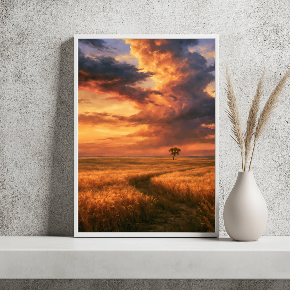 Weizenfeld im Sonnenuntergang Poster – Produktansicht 2