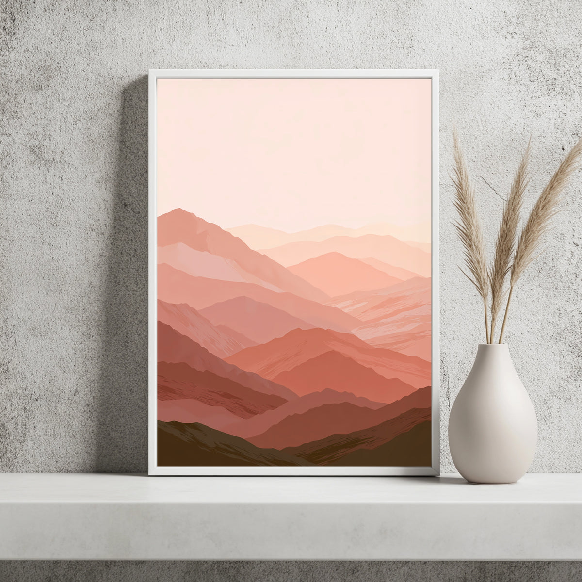 Berge in Altrosa Verlauf Poster – Produktansicht 2