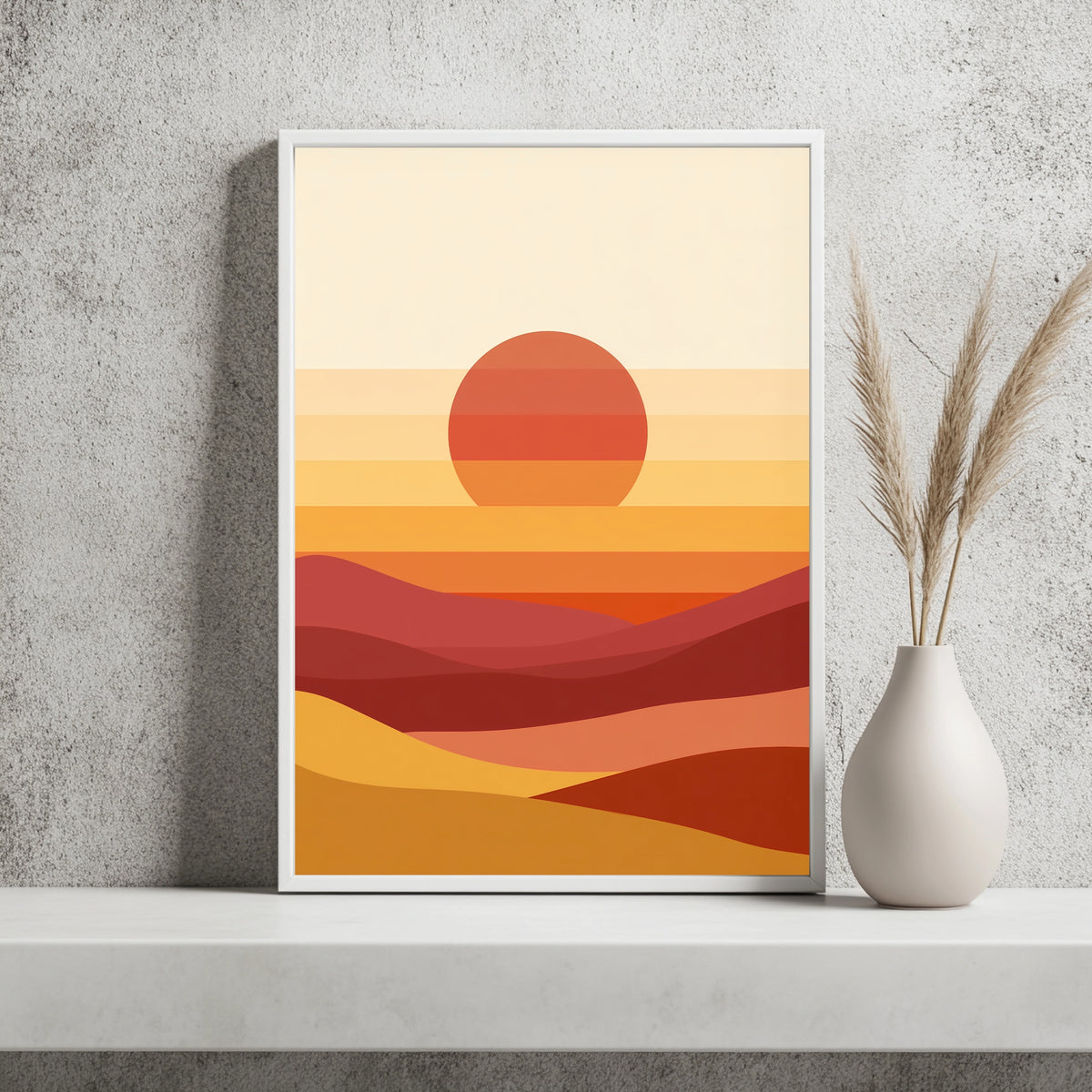 Sonnenuntergang über Wüstendünen Poster – Produktansicht 2