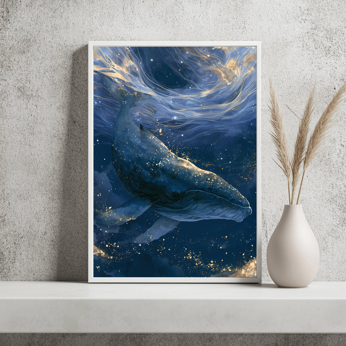 Wal unter dem Sternenhimmel Poster – Produktansicht 2