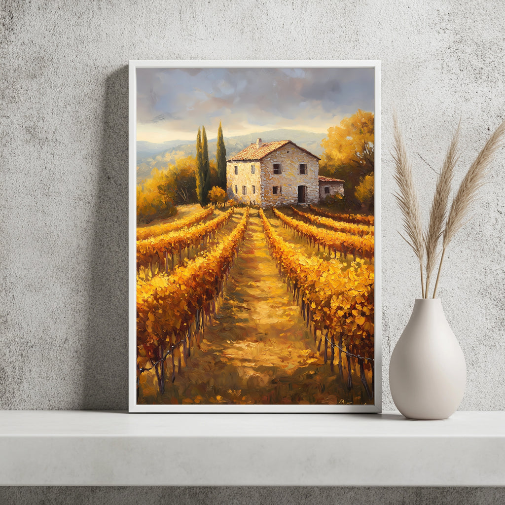 Weinberg Herbst Toskana Landhaus Poster – Produktansicht 2