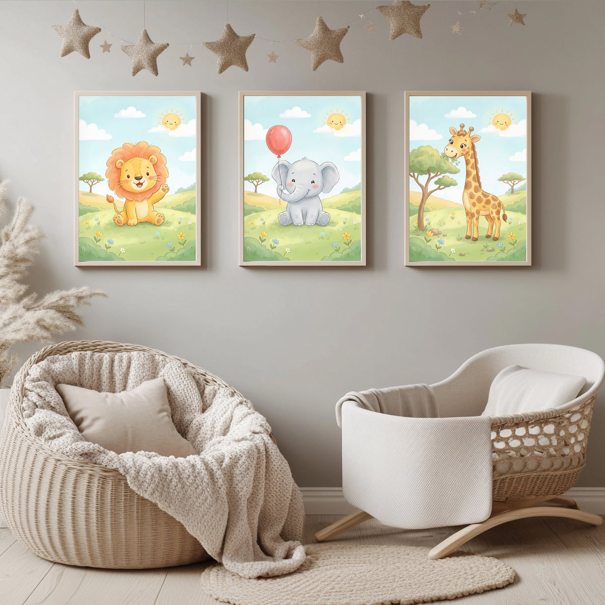 Safari Tiere Poster Set – Produktansicht 1