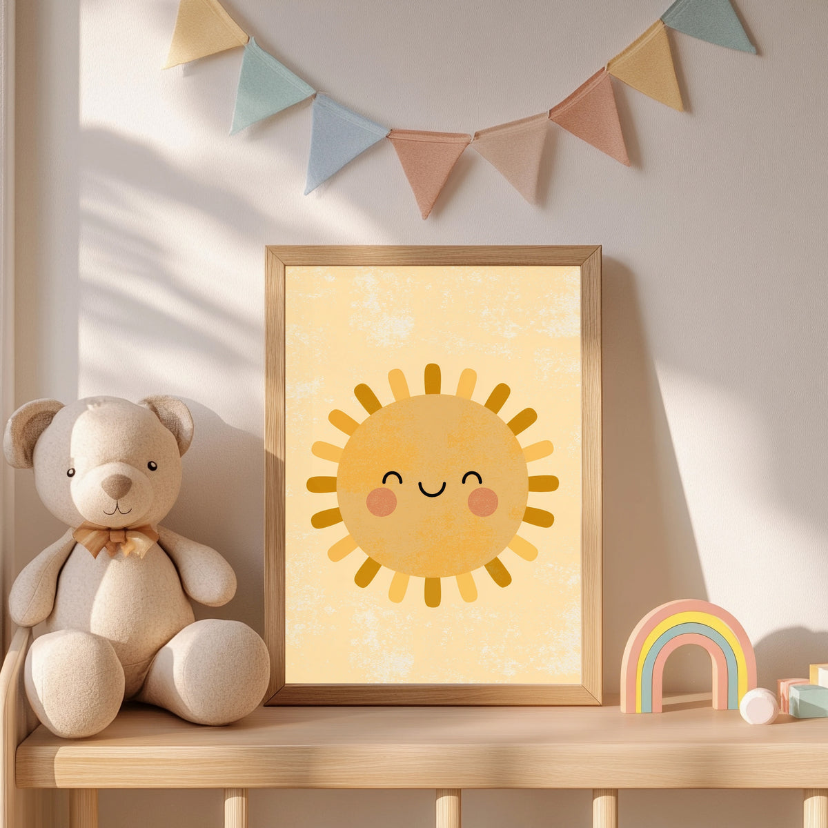 Sonne Lächelnd Boho Gelb Poster – Produktansicht 2