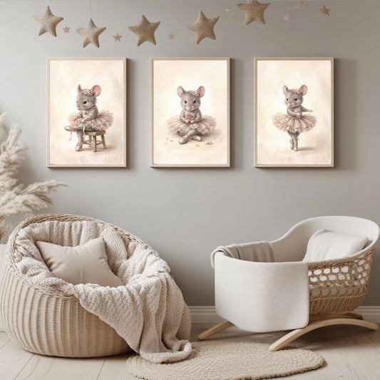 Ballerina-Mäuse Poster Set – Produktansicht 1