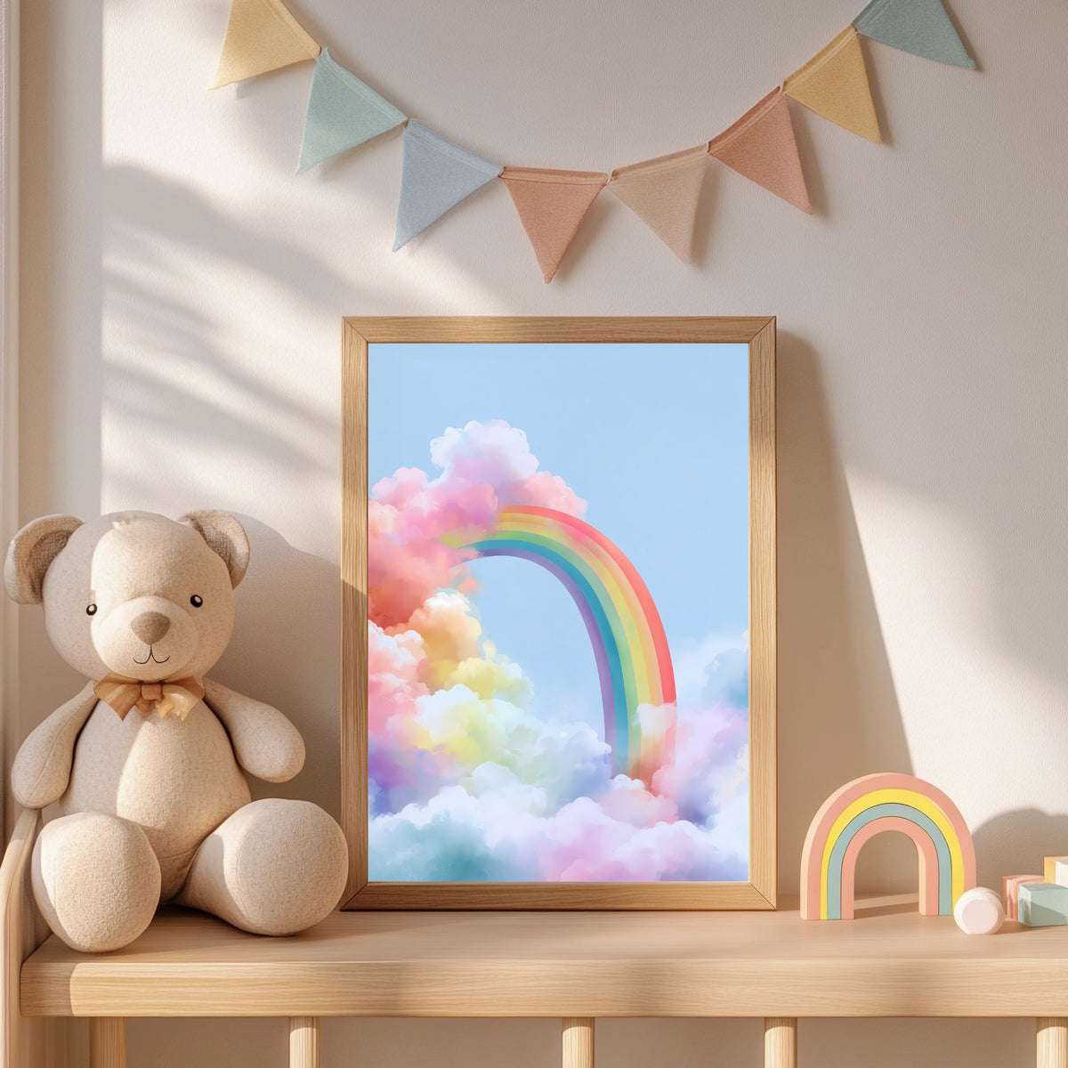 Regenbogen Wolken Pastell Poster – Produktansicht 2
