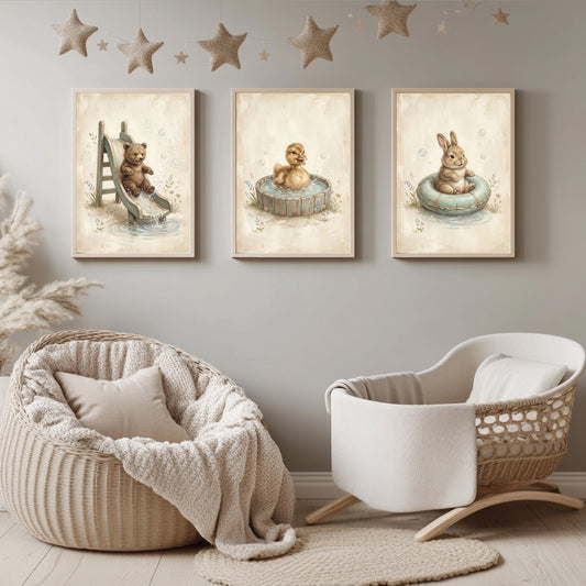 3er Wasser Tiere Poster Set – Produktansicht 1