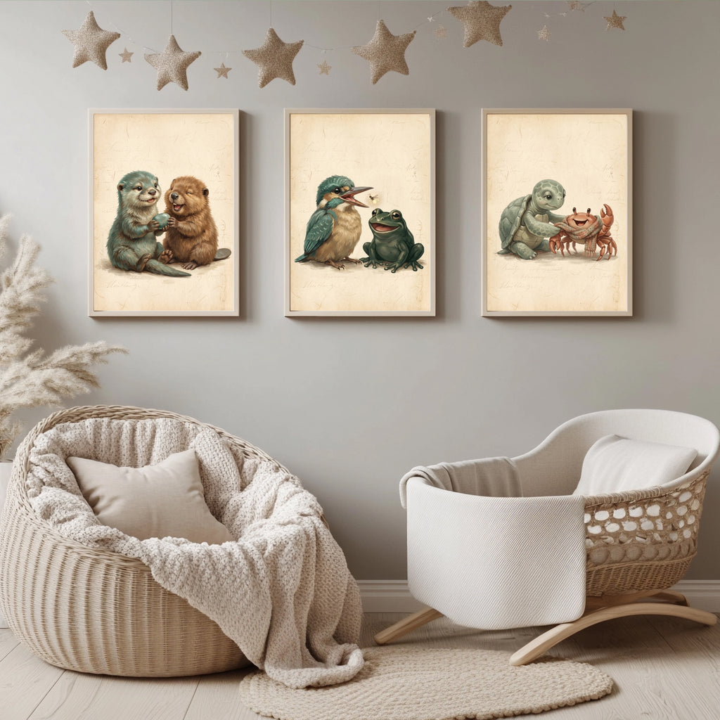 3er Tierfreunde Poster Set – Produktansicht 1