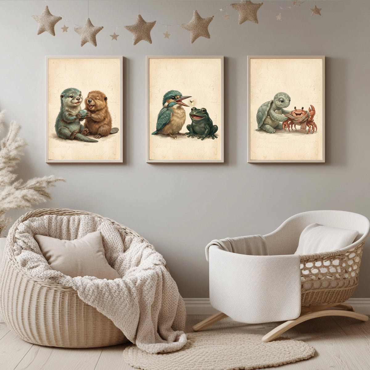 3er Tierfreunde Poster Set – Produktansicht 1