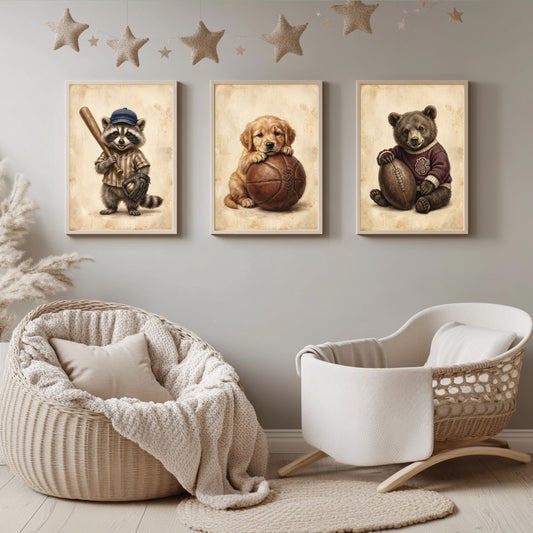 Sport Tiere 3er Poster Set – Produktansicht 1