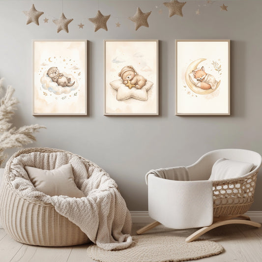 3er Schlafenszeit Poster Set – Produktansicht 1