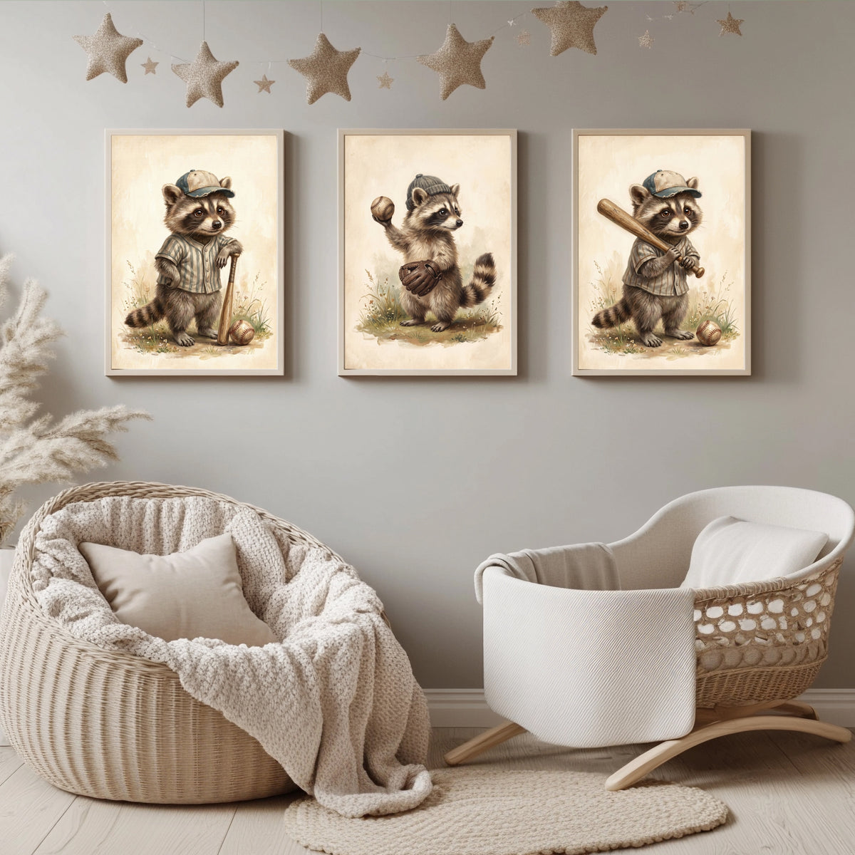 Waschbär Baseball Poster Set – Produktansicht 1