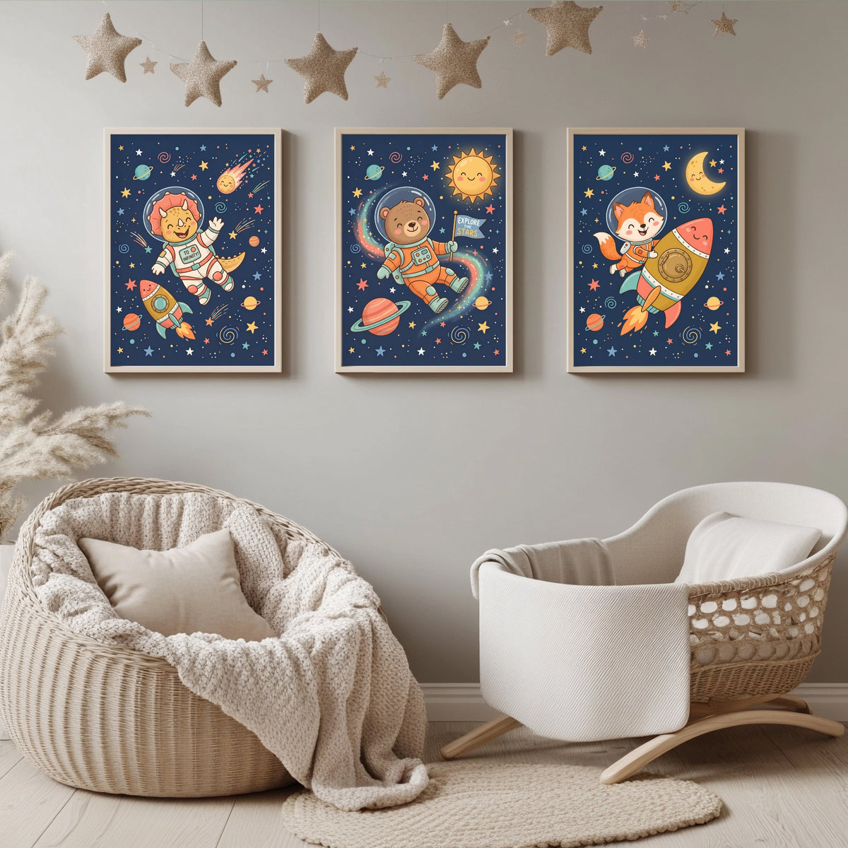 Weltraum Tiere Astronaut Poster Set – Produktansicht 1