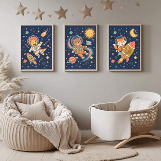 Weltraum Tiere Astronaut Poster Set – Produktansicht 1