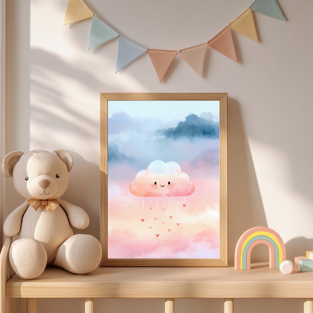 Wolke mit Herzenregen Poster – Produktansicht 2