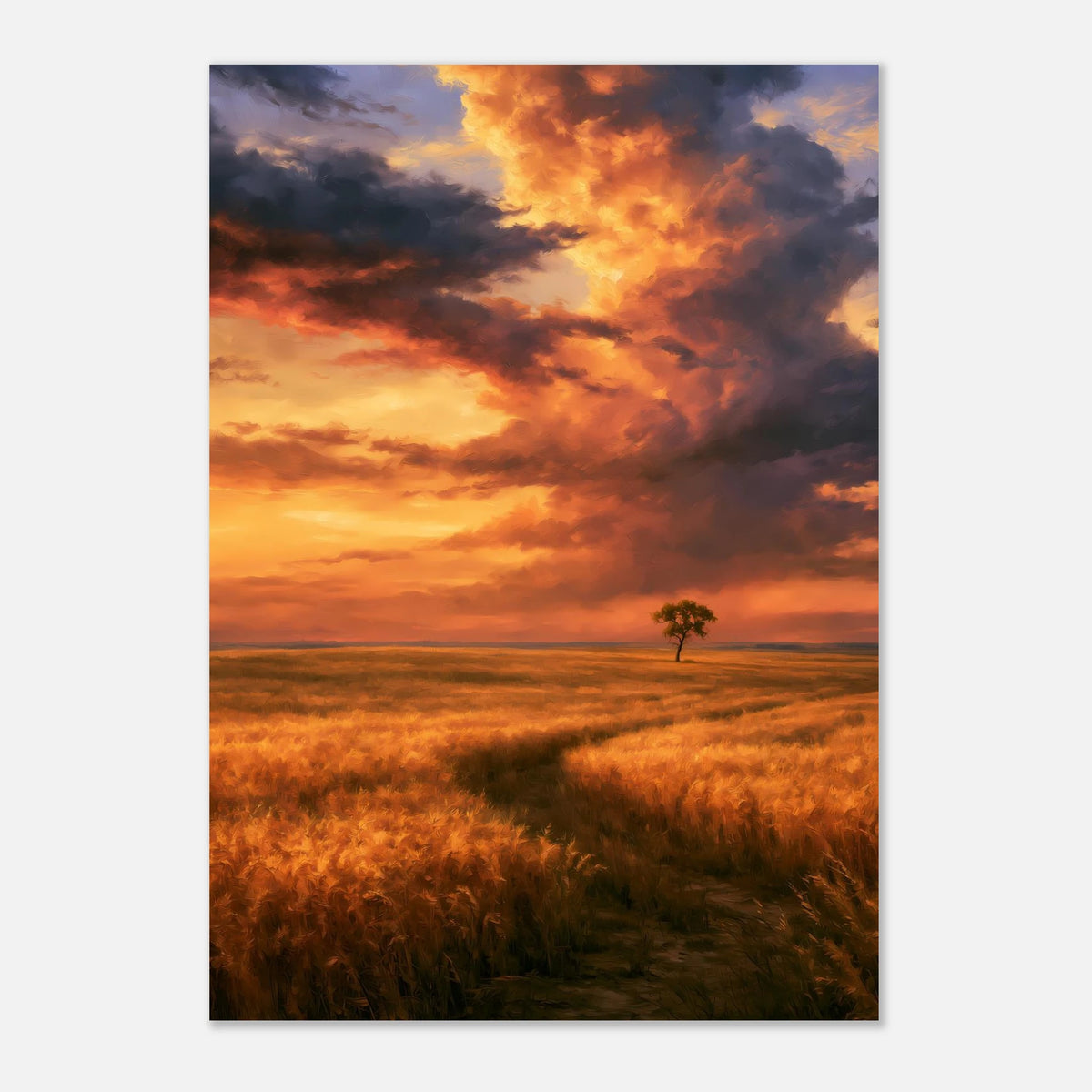 Weizenfeld im Sonnenuntergang Poster – Produktansicht 3