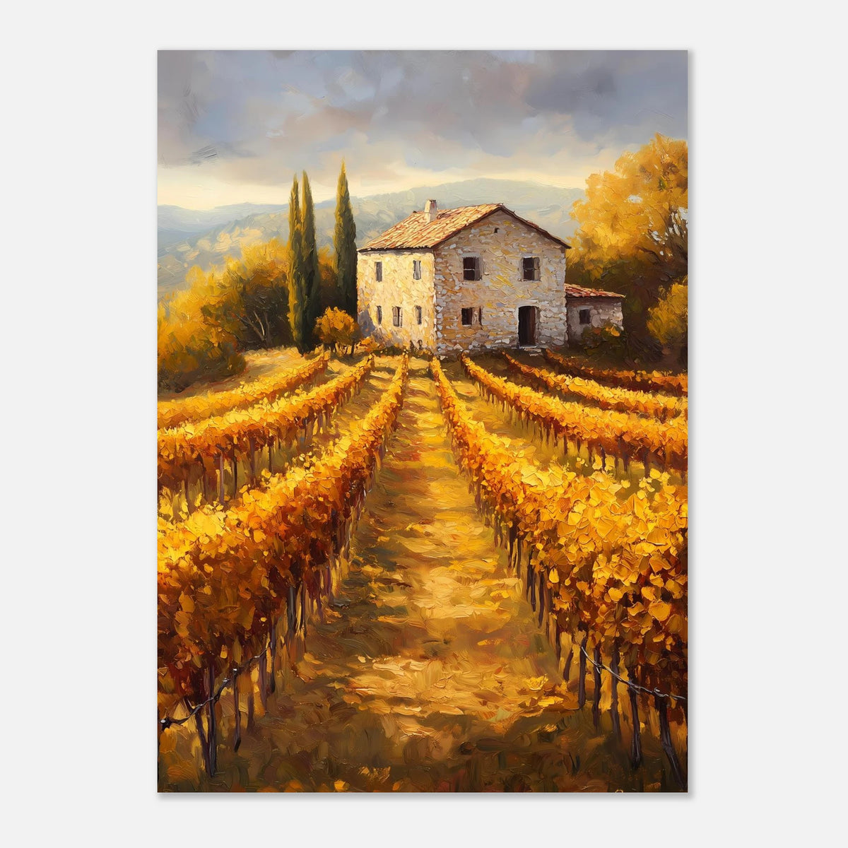 Weinberg Herbst Toskana Landhaus Poster – Produktansicht 4