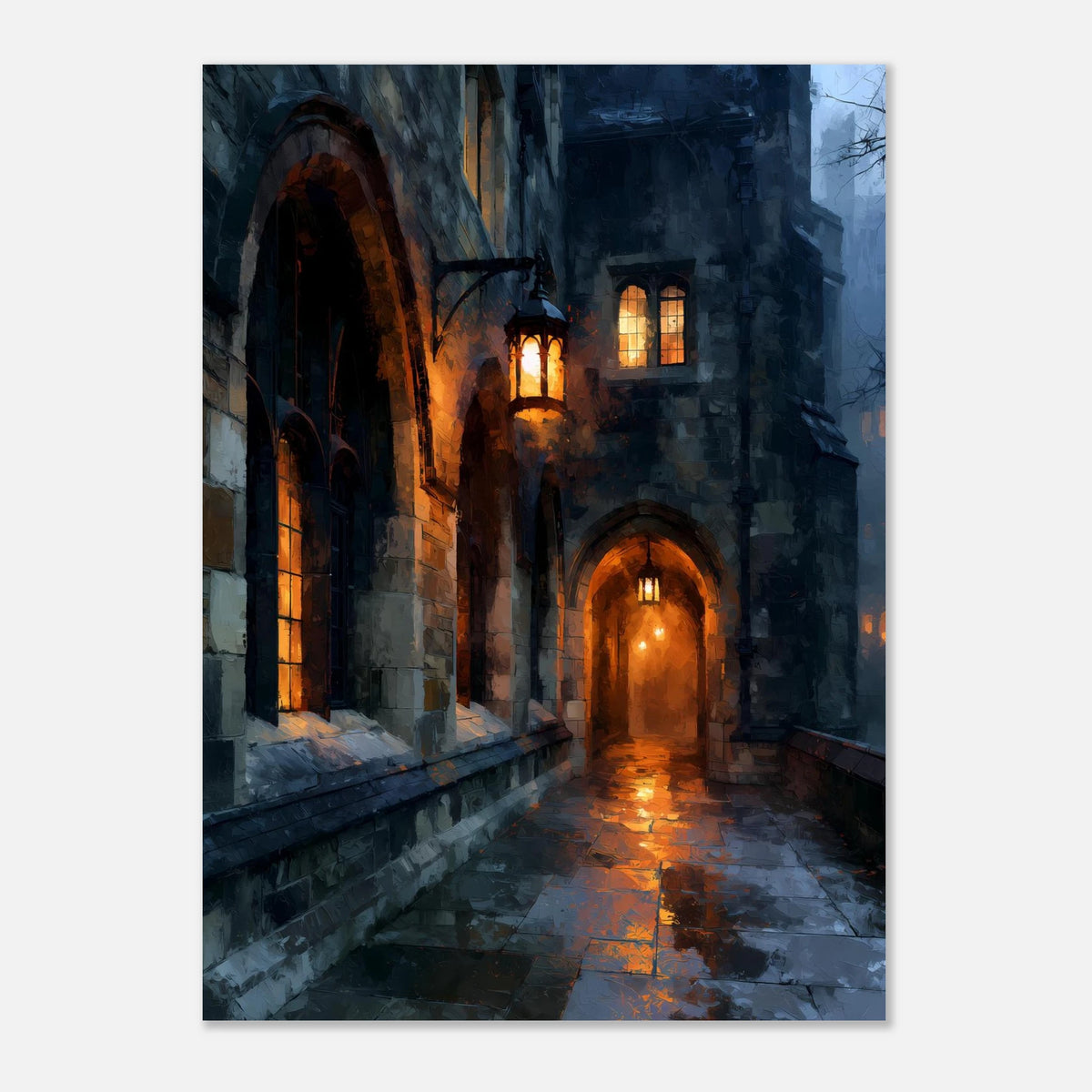 Korridor mit Laternenlicht Poster – Produktansicht 4