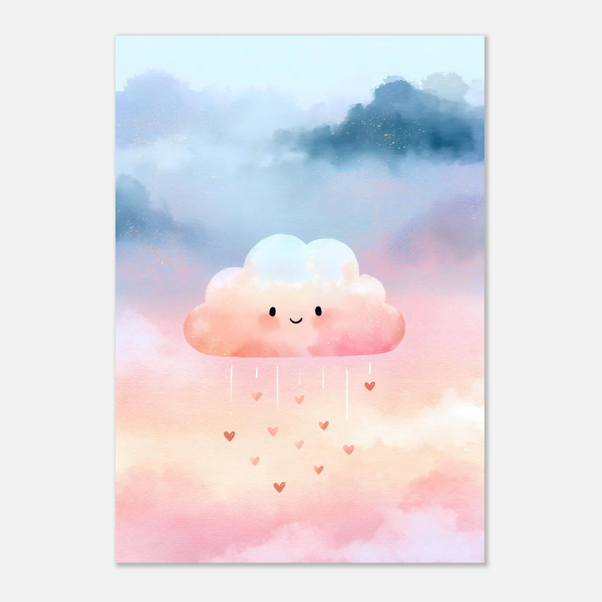 Wolke mit Herzenregen Poster – Produktansicht 3