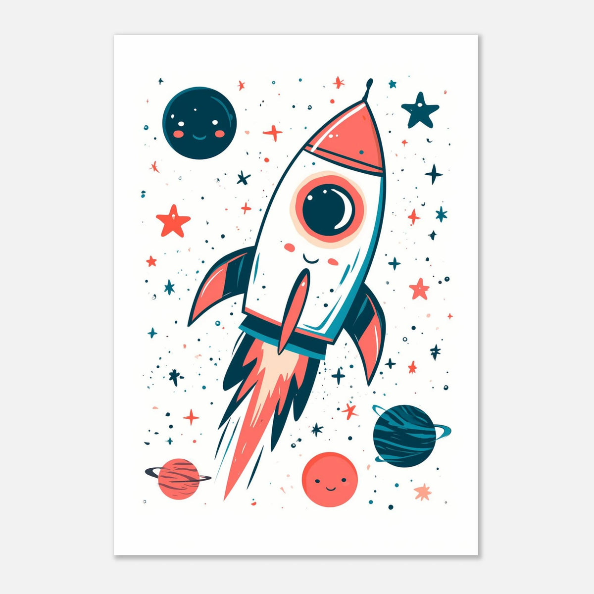 Rakete Weltraum Sterne Junge Poster – Produktansicht 3