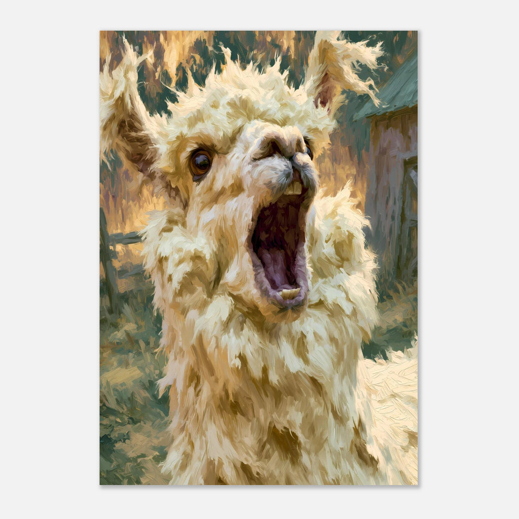 Lustiges Lama Schreiend Bauernhof Tier Poster – Produktansicht 3