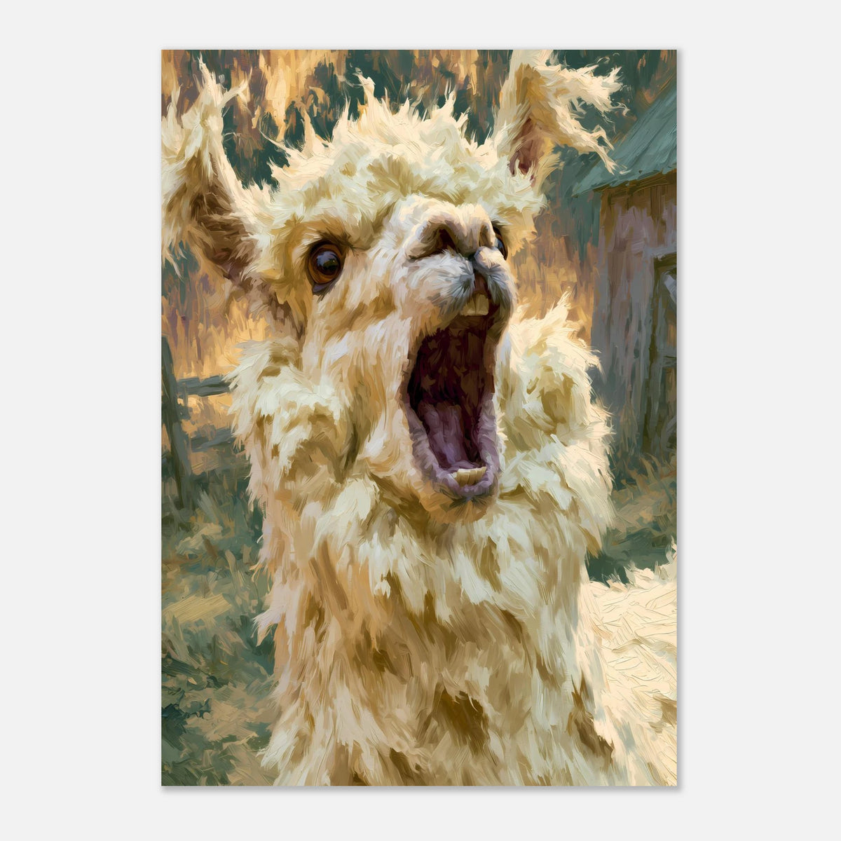 Lustiges Lama Schreiend Bauernhof Tier Poster – Produktansicht 3