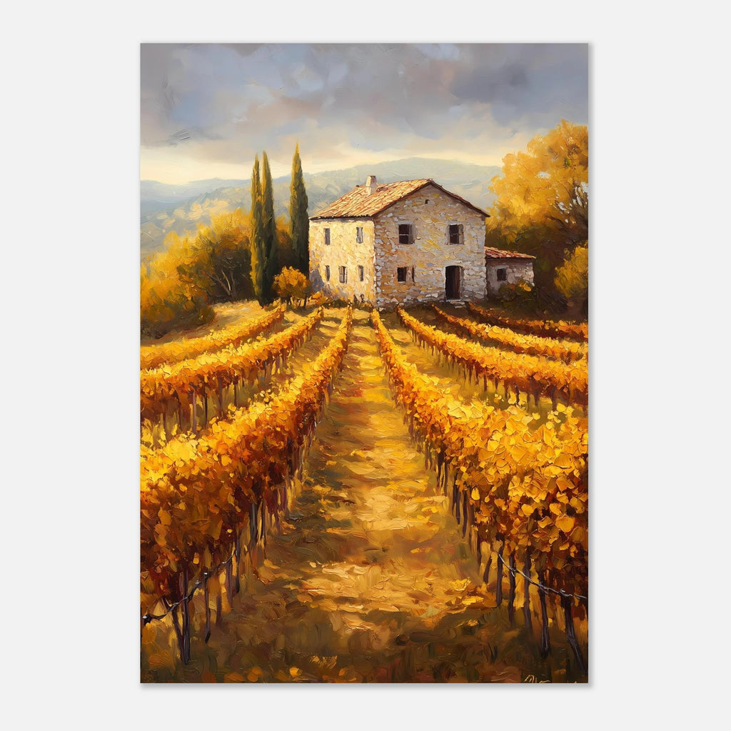 Weinberg Herbst Toskana Landhaus Poster – Produktansicht 3
