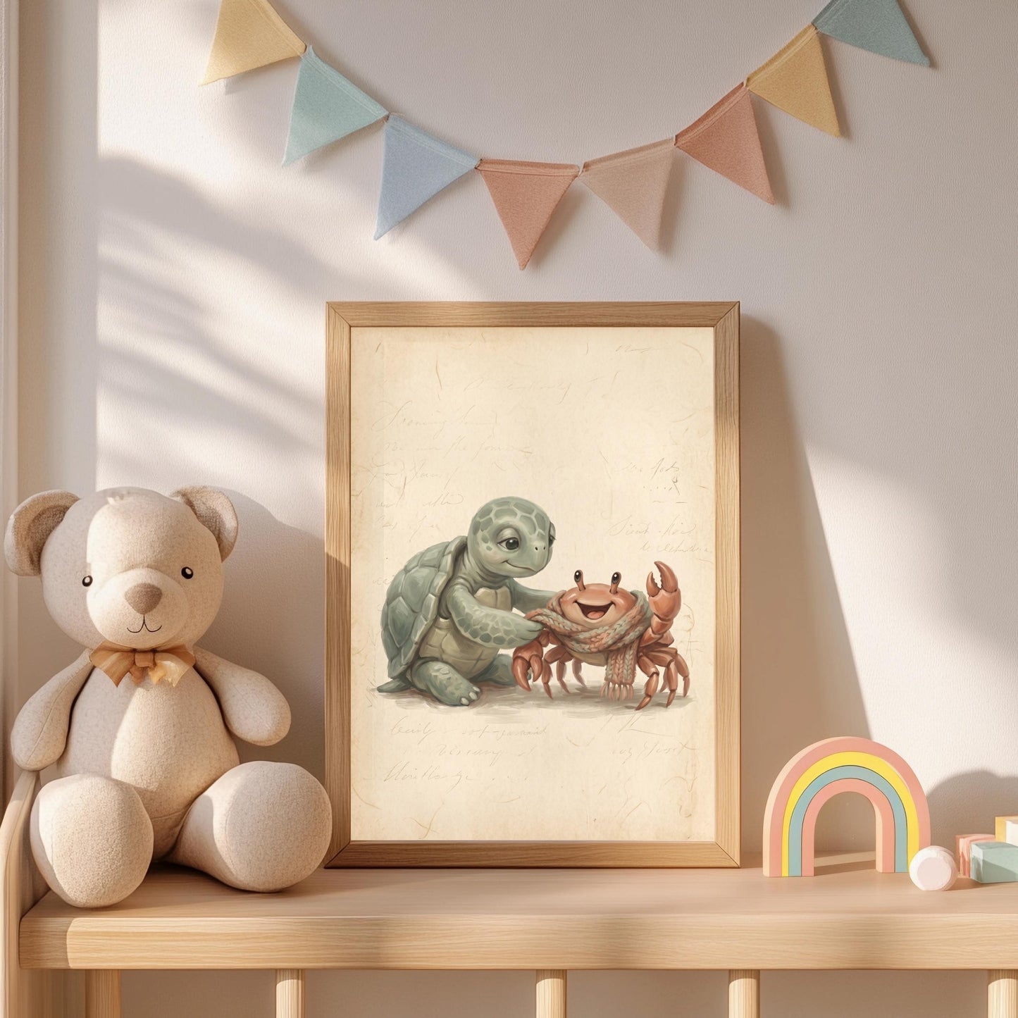 3er Poster Set Kinderzimmer Tierfreunde