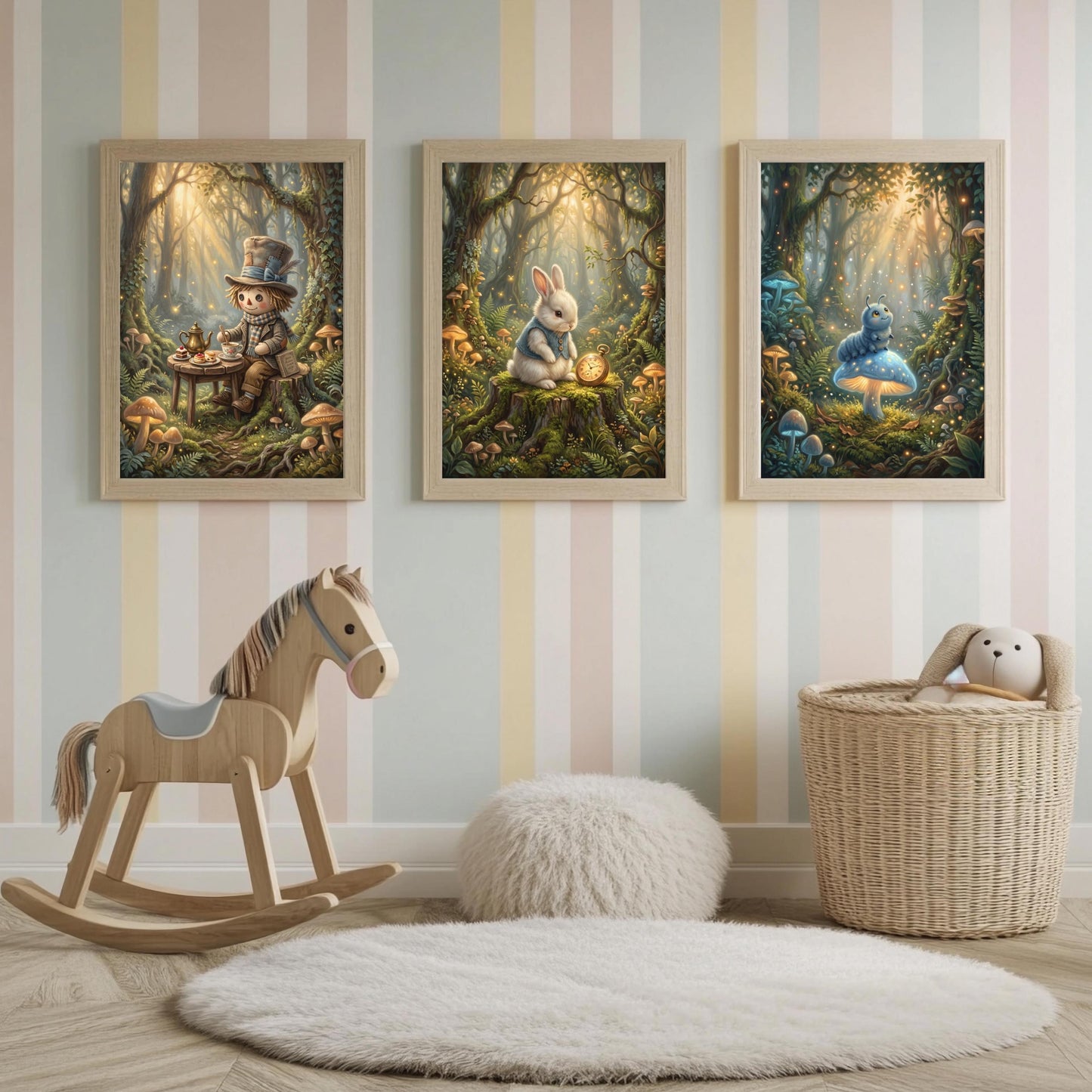 3er Poster Set Kinderzimmer Märchenwald
