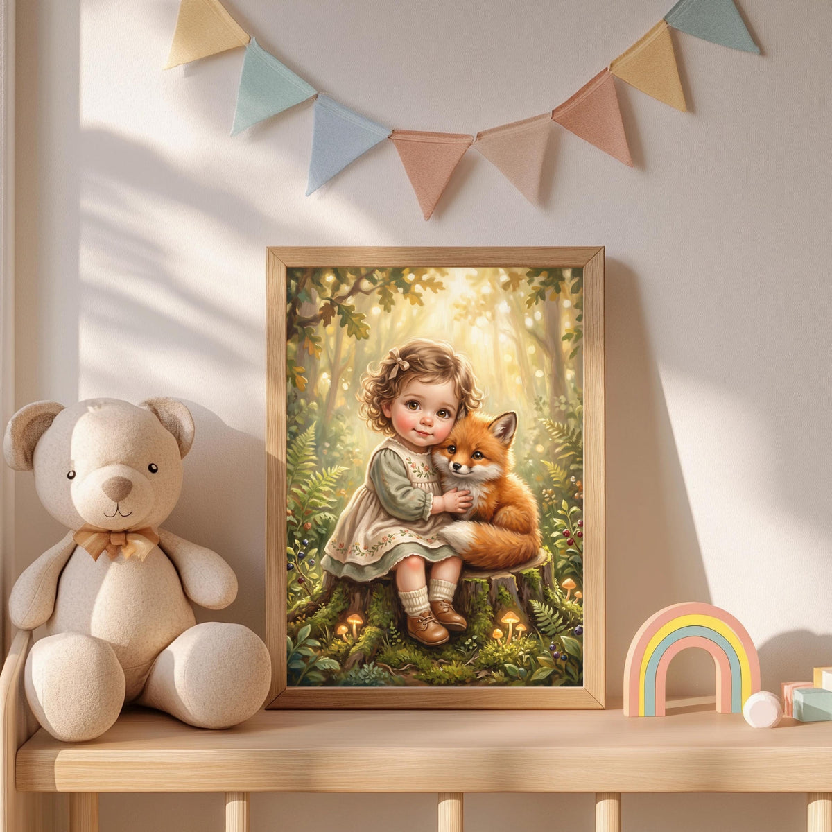 Mädchenzimmer Kind mit Fuchs Poster – Produktansicht 4